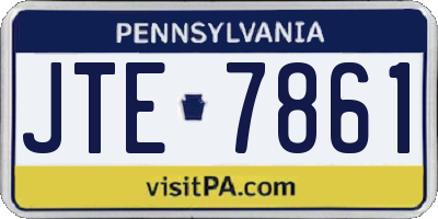 PA license plate JTE7861