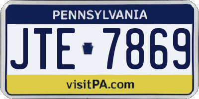 PA license plate JTE7869