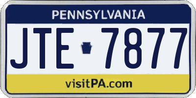 PA license plate JTE7877