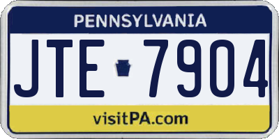 PA license plate JTE7904