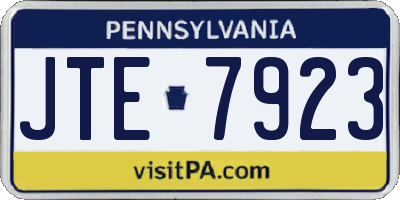 PA license plate JTE7923