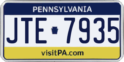 PA license plate JTE7935