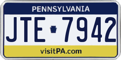 PA license plate JTE7942