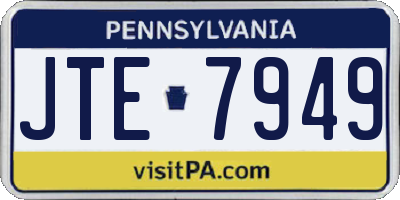 PA license plate JTE7949