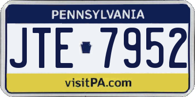 PA license plate JTE7952