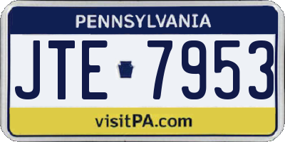 PA license plate JTE7953