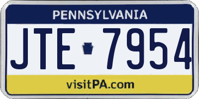 PA license plate JTE7954