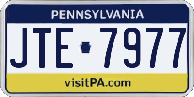 PA license plate JTE7977