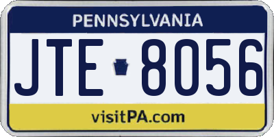 PA license plate JTE8056