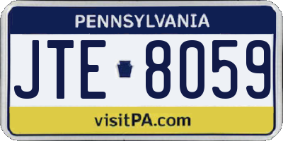 PA license plate JTE8059