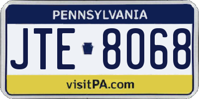 PA license plate JTE8068