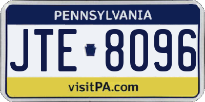 PA license plate JTE8096