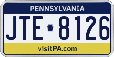 PA license plate JTE8126