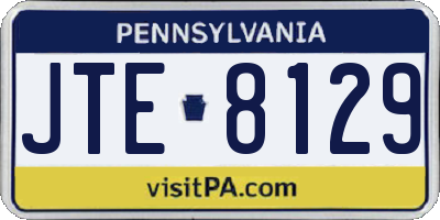 PA license plate JTE8129