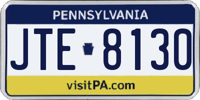 PA license plate JTE8130
