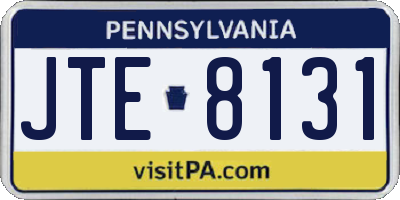 PA license plate JTE8131