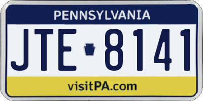 PA license plate JTE8141