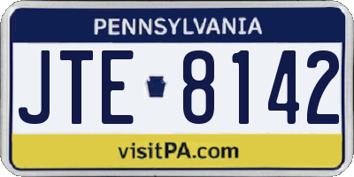 PA license plate JTE8142