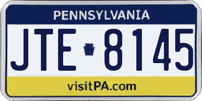 PA license plate JTE8145