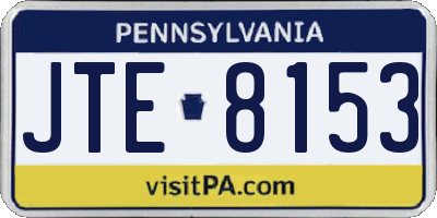 PA license plate JTE8153
