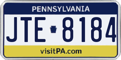 PA license plate JTE8184