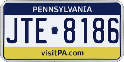 PA license plate JTE8186