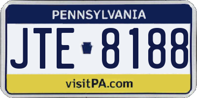 PA license plate JTE8188