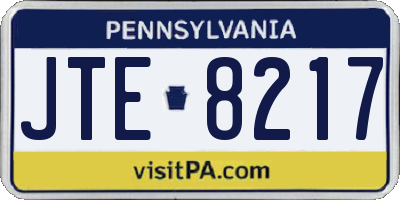 PA license plate JTE8217