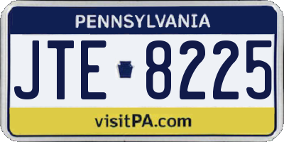 PA license plate JTE8225