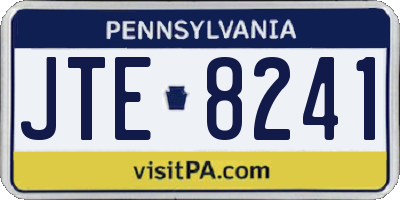 PA license plate JTE8241