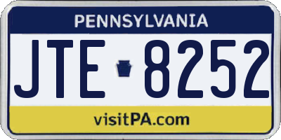 PA license plate JTE8252