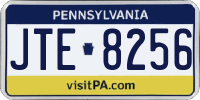 PA license plate JTE8256