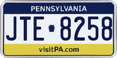 PA license plate JTE8258