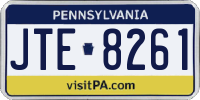 PA license plate JTE8261