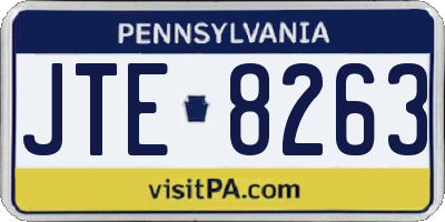 PA license plate JTE8263