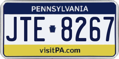 PA license plate JTE8267