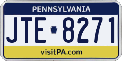 PA license plate JTE8271