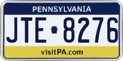 PA license plate JTE8276