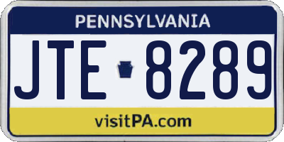 PA license plate JTE8289