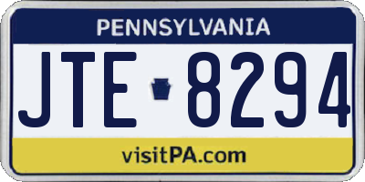 PA license plate JTE8294
