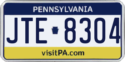 PA license plate JTE8304