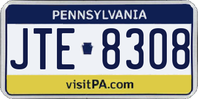 PA license plate JTE8308