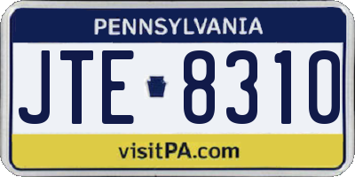 PA license plate JTE8310