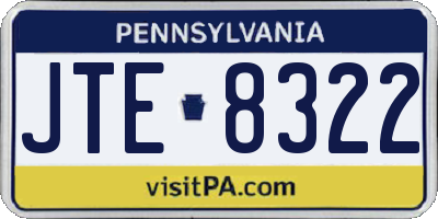 PA license plate JTE8322