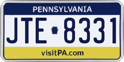 PA license plate JTE8331