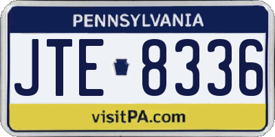PA license plate JTE8336
