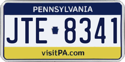 PA license plate JTE8341