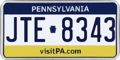 PA license plate JTE8343