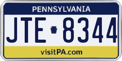 PA license plate JTE8344