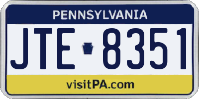 PA license plate JTE8351